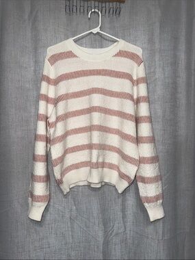 Absolutely Creative Worldwide Cream & Dusty Rose Striped Sweater